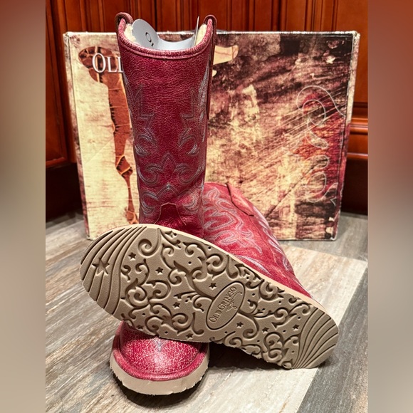 Old Gringo Boots Shearling Diego Red Winter Cowboy Boots UGG Fur Boots 7 Rare - Picture 7 of 8
